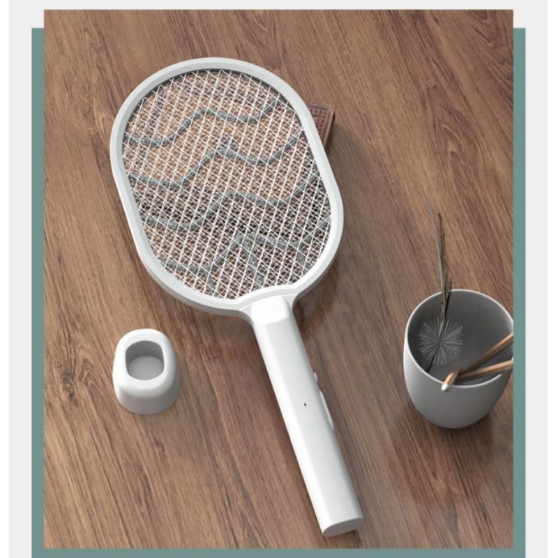 (0052)RAKET NYAMUK ELEKTRIK STANDING WHITE /MULTIFUNGSI PEMBUNUH NYAMUK ELEKTRIK/RAKET SETRUM NYAMUK