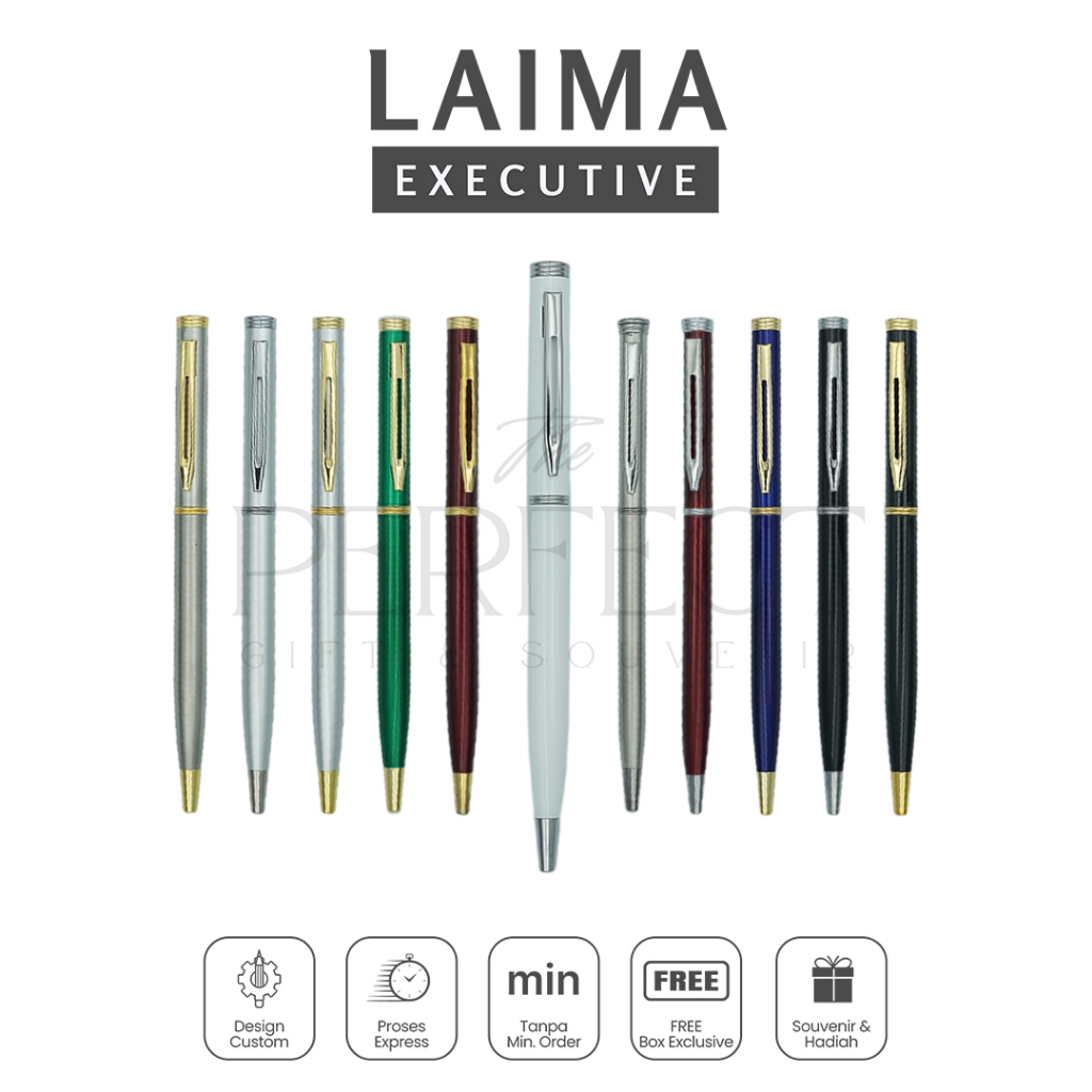

Laima Executive Pen Ballpoint Free Box Custom Grafir Exclusive Promosi Gift Kado Souvenir