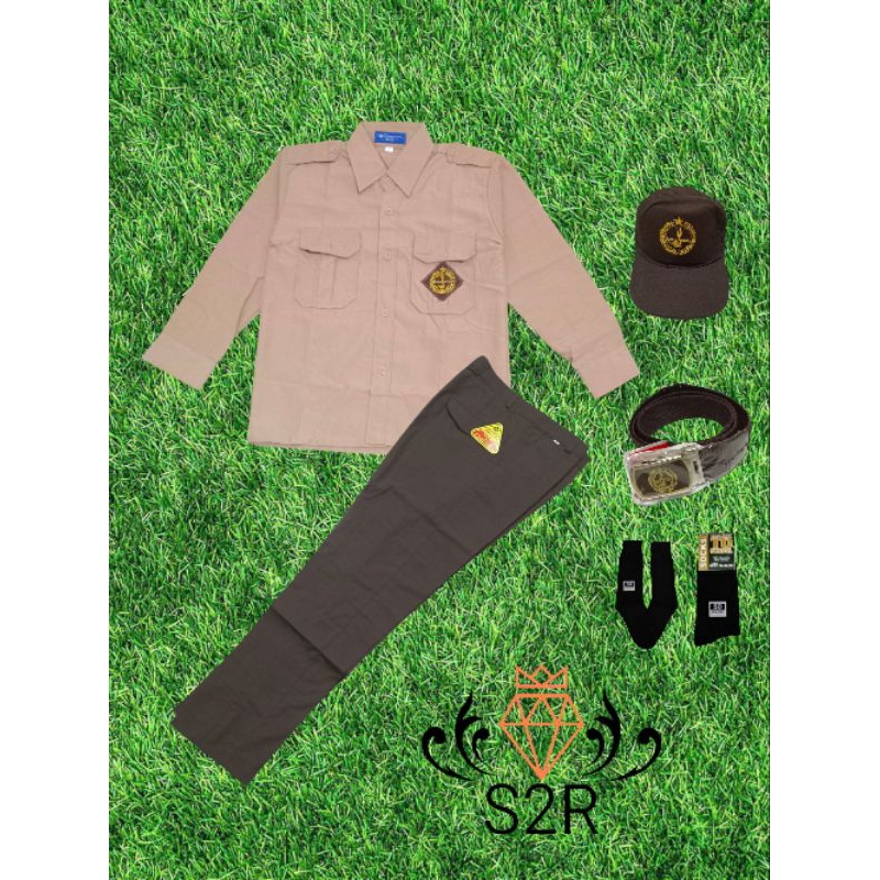 Setelan Seragam Pramuka SMP//SMA Laki Laki Baju Lengan Panjang