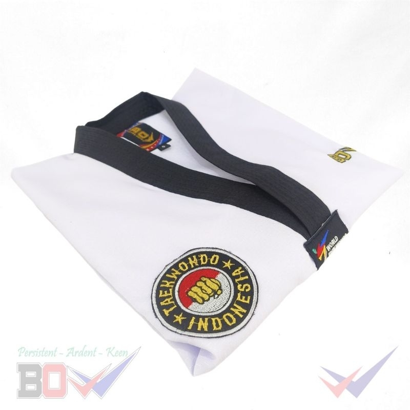 RB Dobok taekwondo seragam baju kerah hitam senior coach