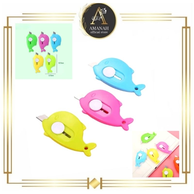 

Mini Cutter Dolphin / Cutter Mini Pisau Silet Pembuka Paket / Cutter Kecil / Pisau Unboxing Paket / Alat Pemotong Kertas