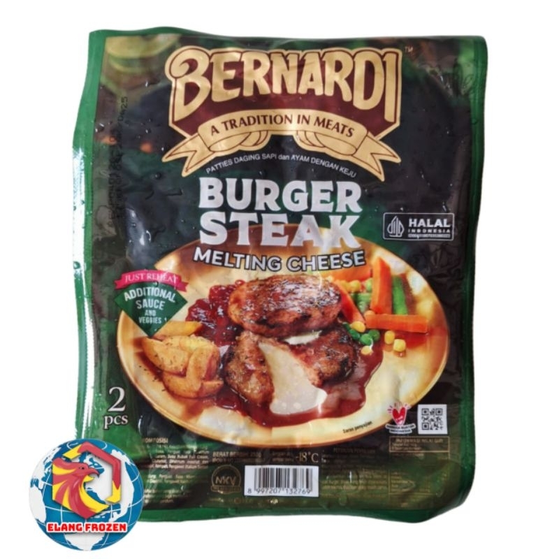 

Bernardi Burger Steak Melting Cheese 250gr isi 2