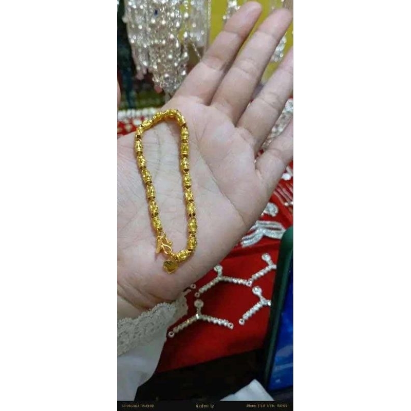 gelang bambu sepuh emas