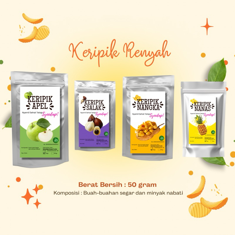 

SYEEDAP SNACK FRUIT KERIPIK BUAH 50g