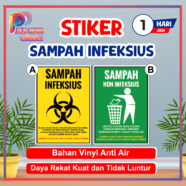 

Sign Sticker limbah Sampah Infeksius / limbah Sampah non infeksius / Sticker Medis / stiker limbah medis