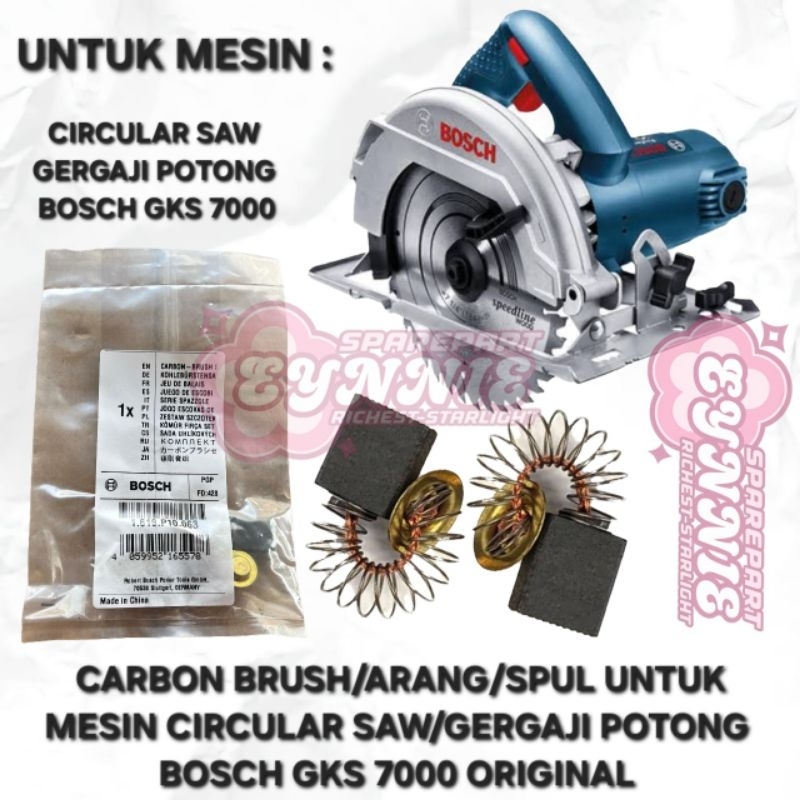 CARBON BRUSH MESIN GERGAJI BOSCH GKS7000 GKS 7000 ORIGINAL CARBON BRUSH UNTUK MESIN CIRCULAR SAW BOS