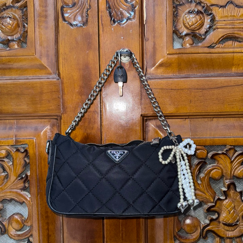 Prada nylon quilted chain shoulder