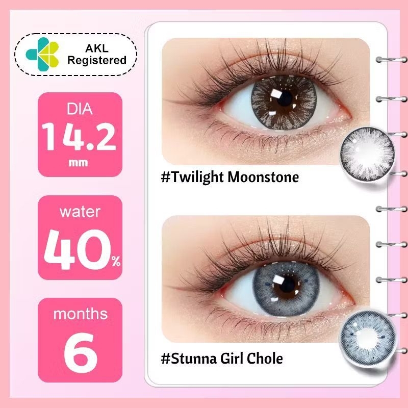 [ Beli 2 GRATIS 2 ] Mysticeyes softlens Paket kombinasi：2 pasang Softlens +2 *Tavel  Lens Case