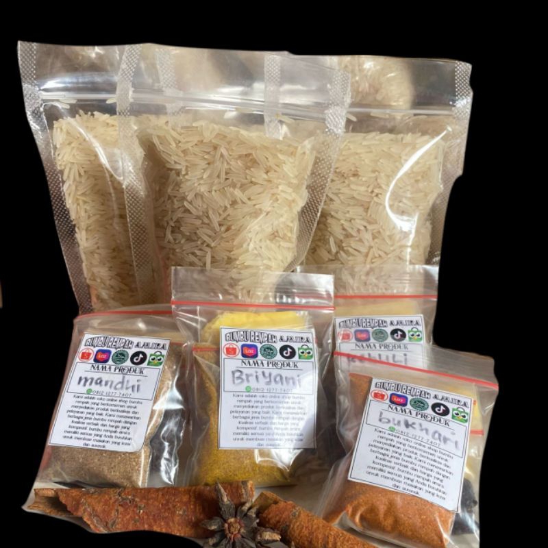

Beras Basmati 1kg + Bumbu Nasi Mandhi dan rempah campur