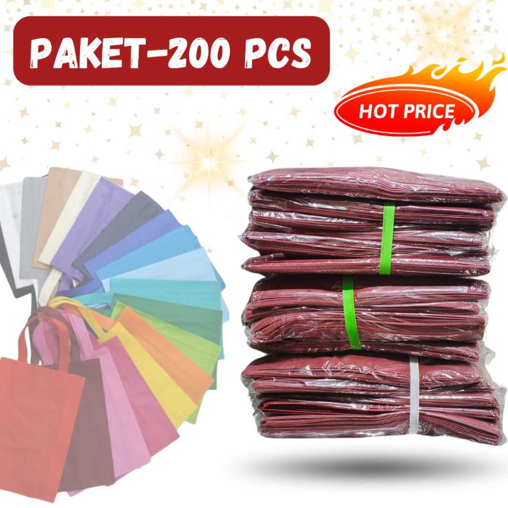 

(isi 200 PCS) Paket Hemat Hls Box dus 20x20 Tas Kain Spunbond