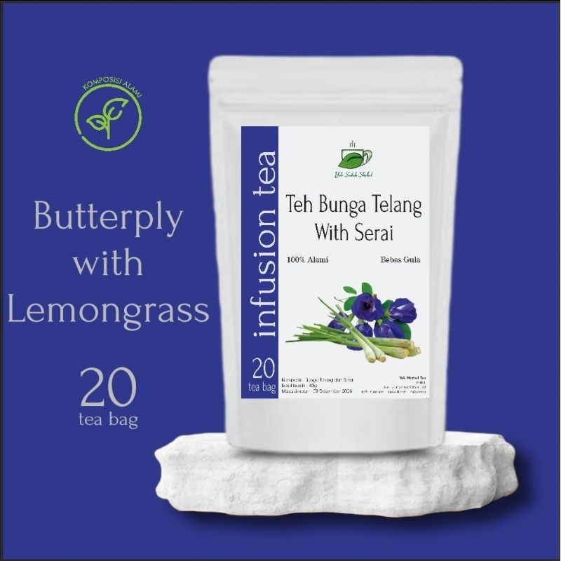 

TEH BUNGA TELANG + SERAI / butterply with lemongrass tea (20 tea bag) *yuk seduh botanikal