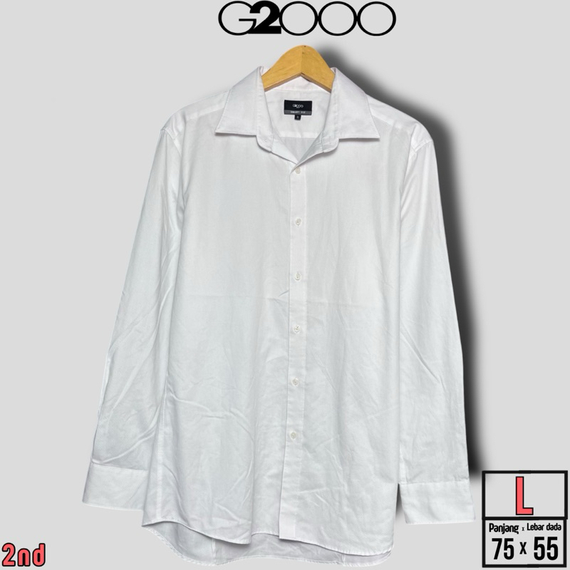 KEMEJA POLOS PRIA G2000 PUTIH SIZE L