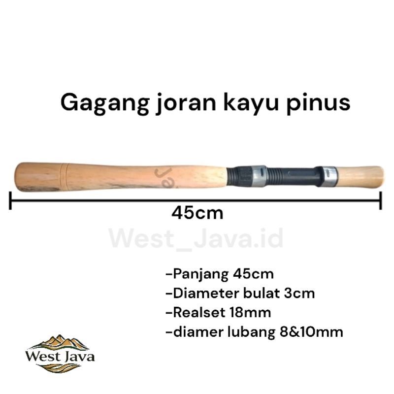 Gagang joran kayu pinus custom joran Plus Set Dps 18
