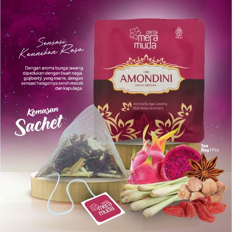 

Amondini | Kemasan Sachet | Minuman Rempah Aroma Bunga Lawang | Cerita Meramuda | 7 gr