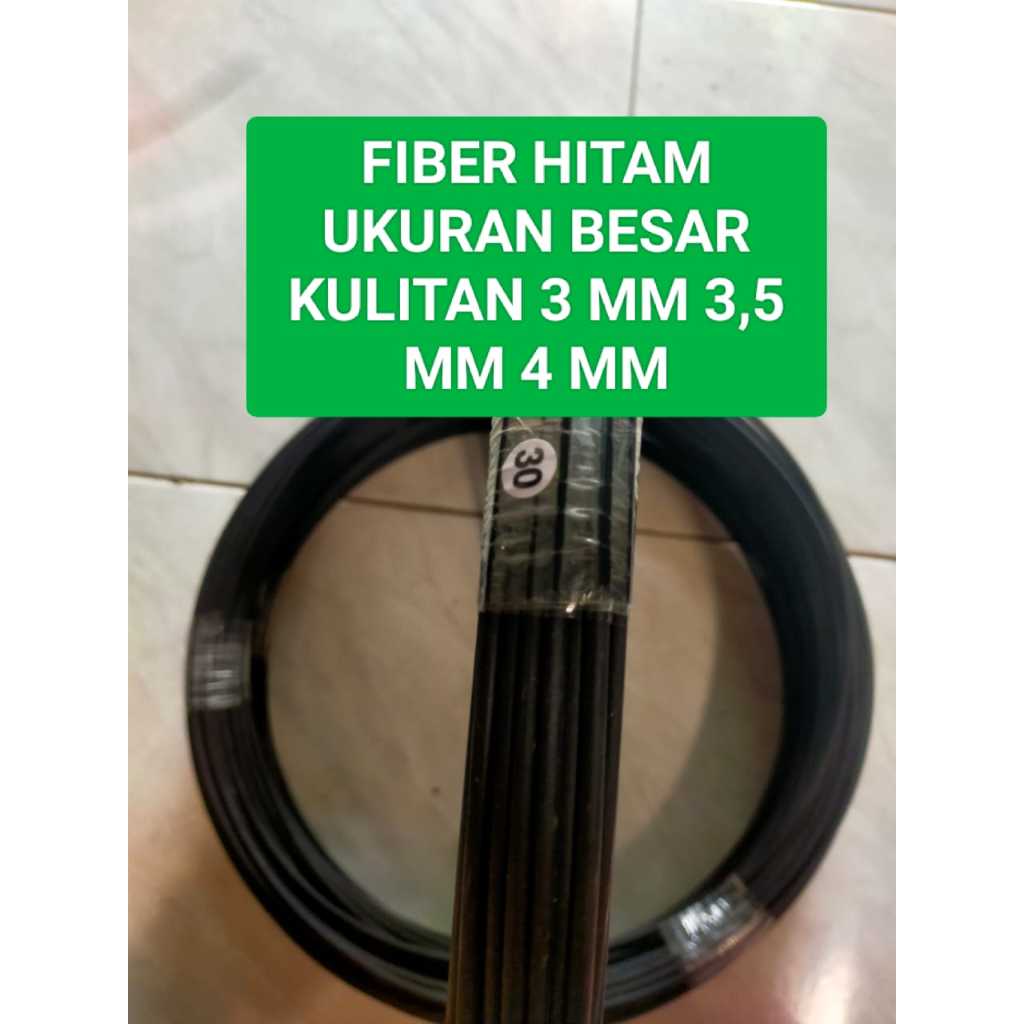 Ruji sangkar fiber hitam ukuran besar Kulitan 3 mm, 3.5 mm, 4 mm