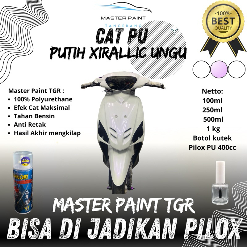 (BISA DI JADIKAN PILOX) CAT PUTIH XIRALLIC UNGU | CAT PU PUTIH XIRALLIC UNGU | CAT PUTIH LEMBAYUNG U