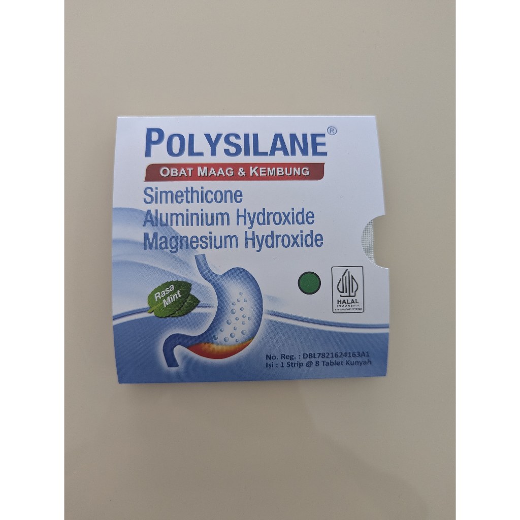 OBAT TABLET UNTUK MAAG ASAM LAMBUNG GERD - Polysilane Tablet Kunyah Isi 8 Tablet