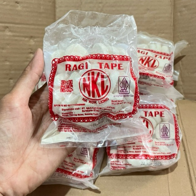 

RAGI TAPE NKL / RAGI NKL / RAGI NA KOK LIONG / PAKAN SEMUT JEPANG / FERMENTASI TAPE SINGKONG 70g (25butir) ORIGINAL 100%