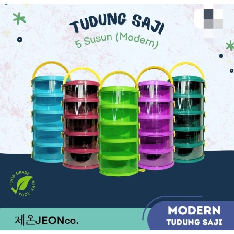 TUDUNG SAJI MODERN JEON 4 SUSUN tudung saji pegangan susun 4 wadah saji susun 4 tempat penyimpan