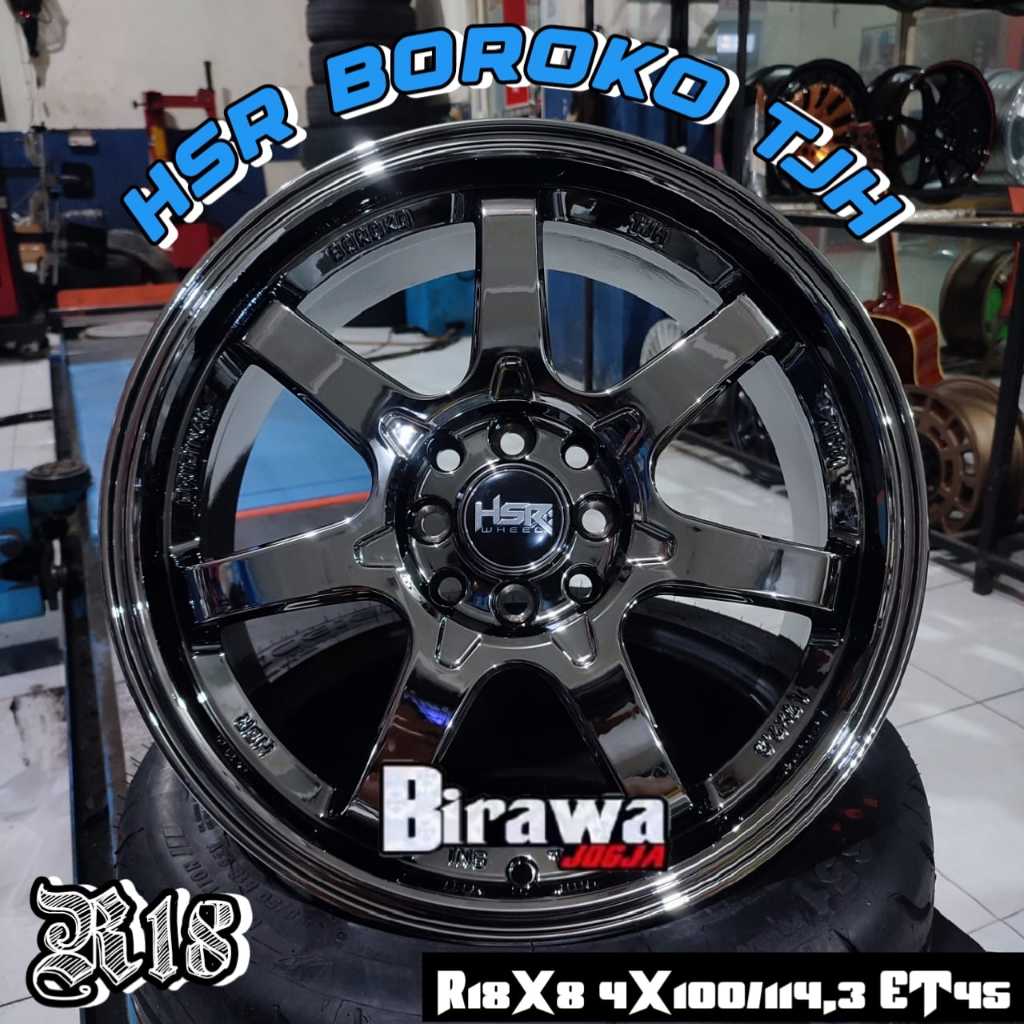 Velg Mobil HSR Boroko TJH Original R18 Black Chrome HSR Boroko TJH Ring 18