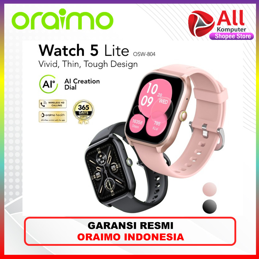 Oraimo Watch 5 Lite Jam Tangan Pintar Smartwatch OSW-804