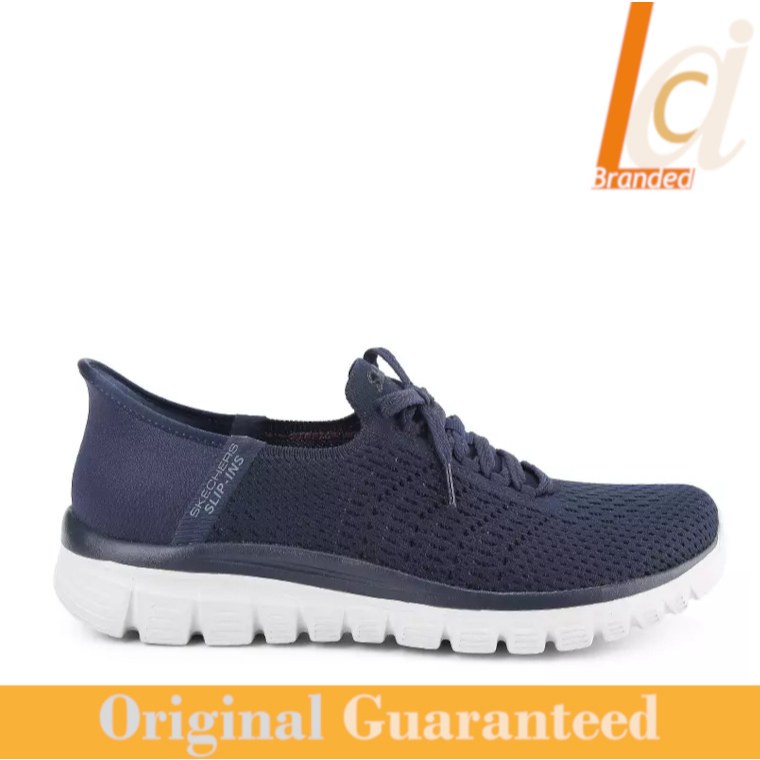 Sepatu Slip On/Sneakers Wanita Original Skechers Graceful - Navy
