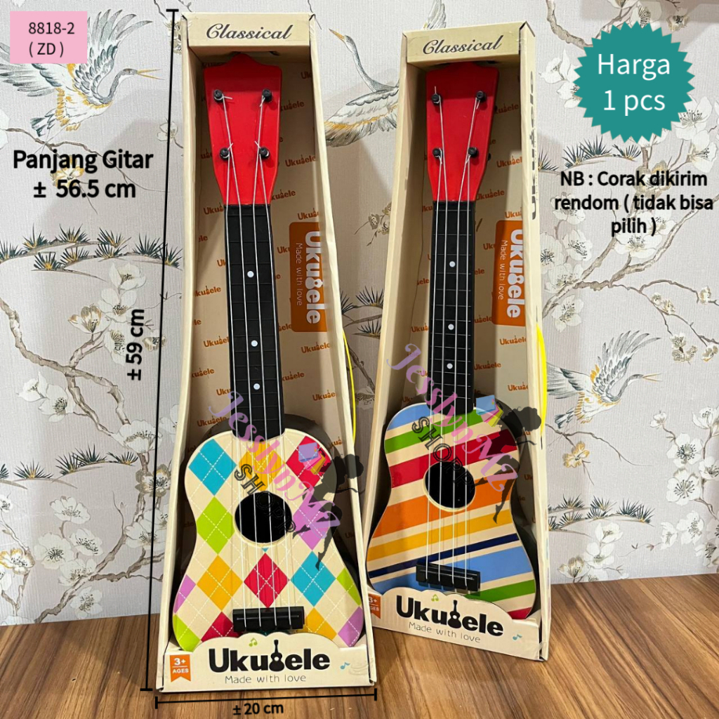 JMZ - Ukulele Anak / Classical Ukulele / Mainan Gitar 4 Senar / Mainan Gitar Ukulele Anak