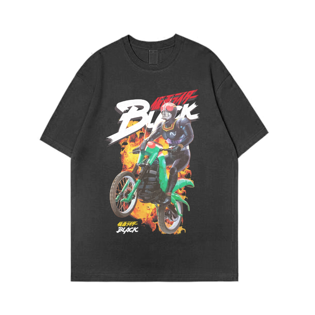 Kaos Baja Hitam Kamen Rider Black Belalang Tempur