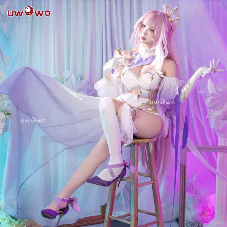 PRE SALE UWOWO Elysia Cosplay Game Honkai Impact 3: Elysia Bride Fanart Cosplay Costume With Headwea