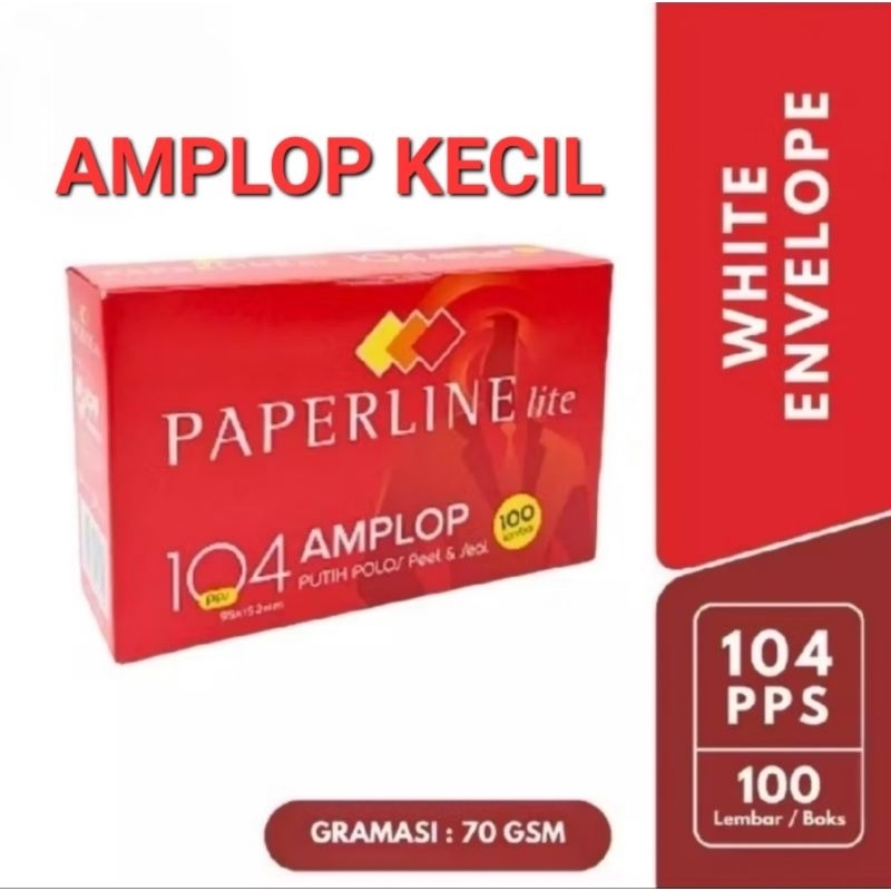 

Amplop Putih Polos Kecil Paperline Lite 104 PPS Dengan Perekat isi 100 Lembar