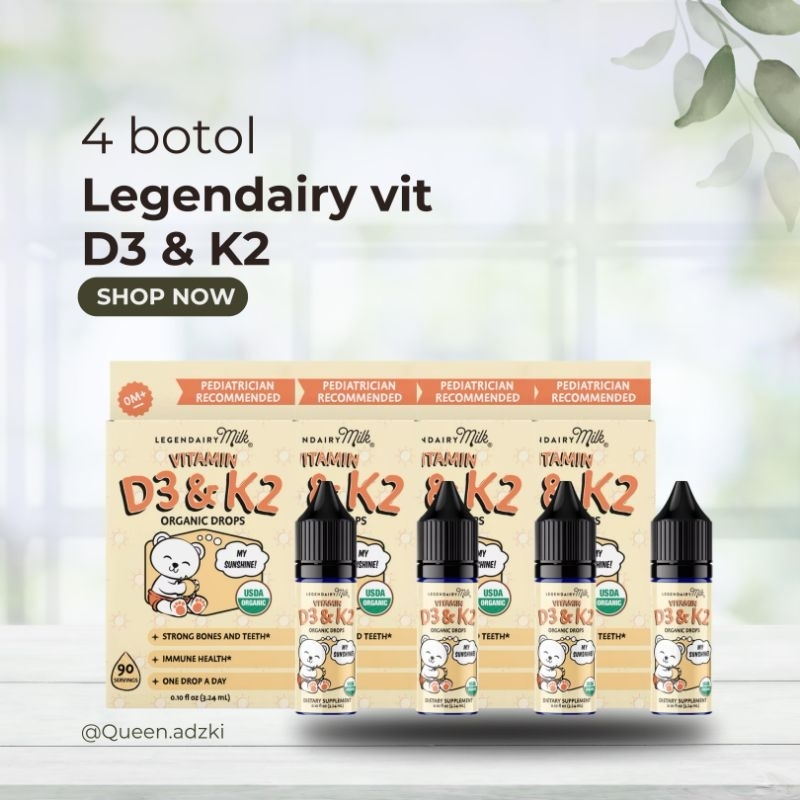 Lebih hemat - 4botol Legendary Baby Milk Vit D3 &K2