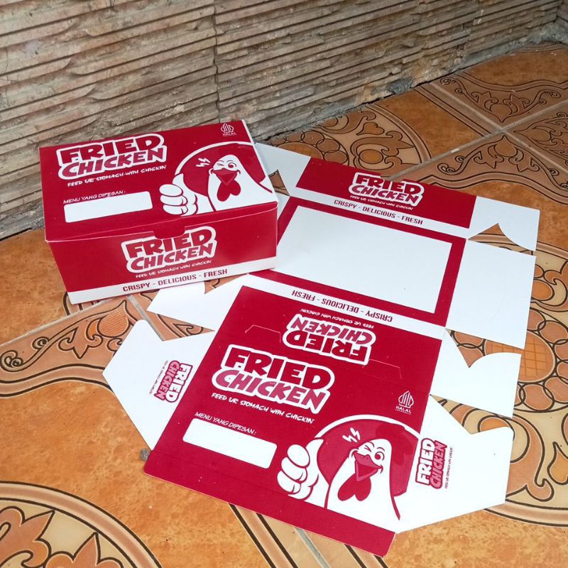

@100pcs dus box fried chicken ivory 1 warna uk 15x10x6