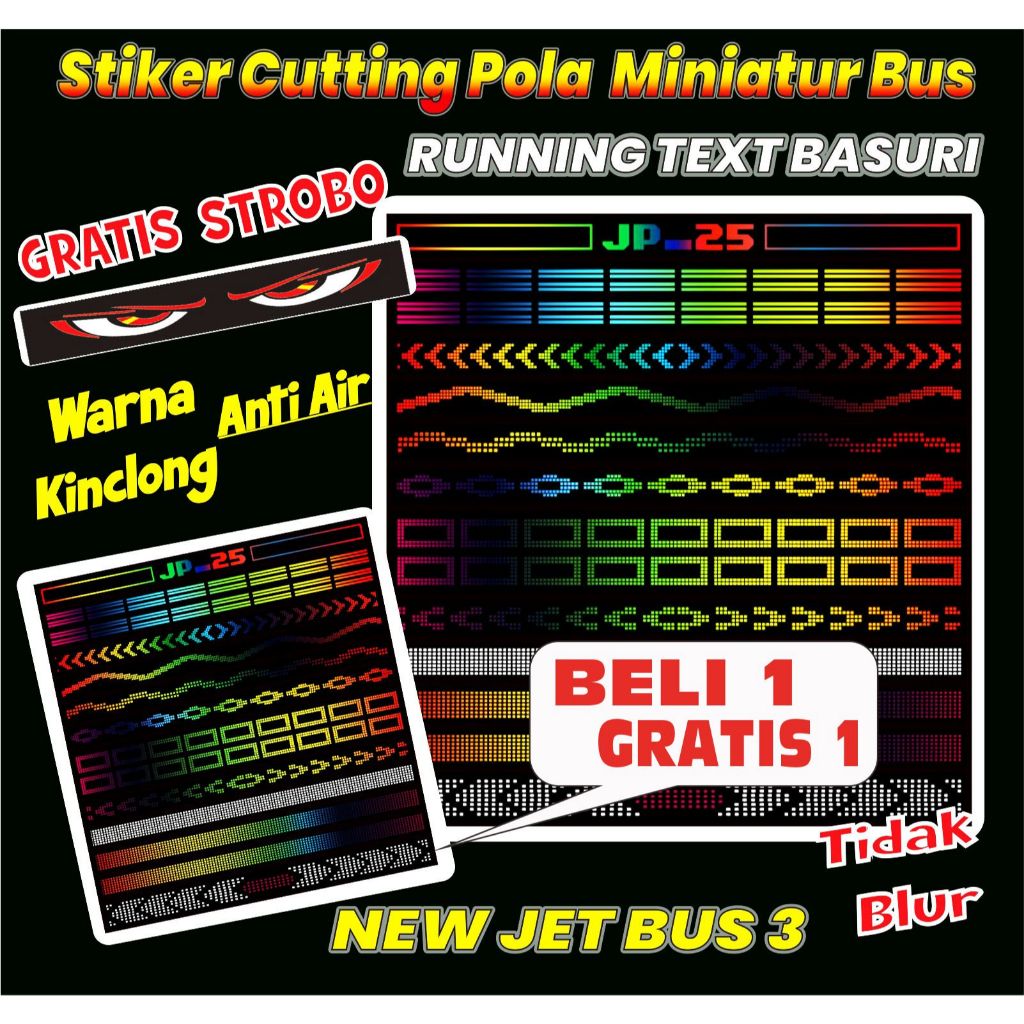 RUNNING TEXT BUS BASURI SUDAH CUTTING (BELI 1 GRATIS 1)