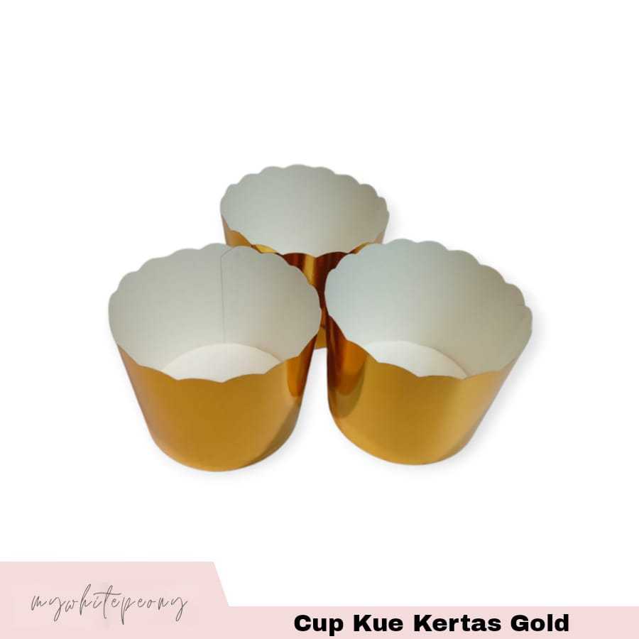 Cup Kue Kertas Motif Gold  / Wadah Cup Kue Kertas