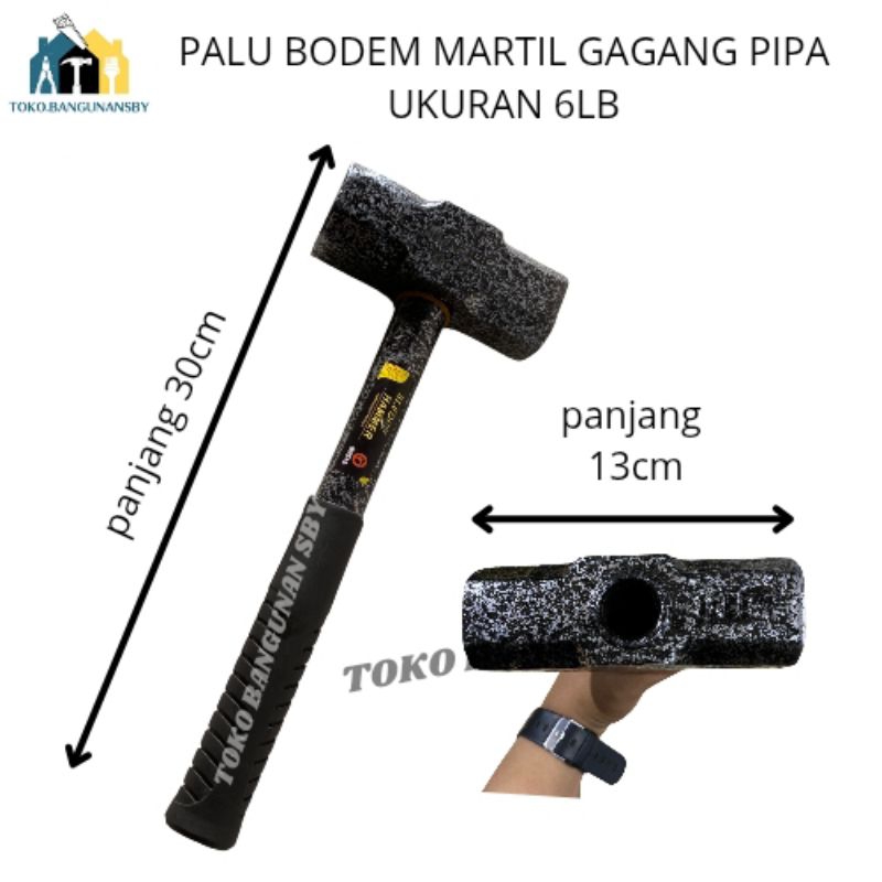 PALU BODEM/PALU MARTIL BESI GAGANG PIPA KUAT FINISHING HAMERTON