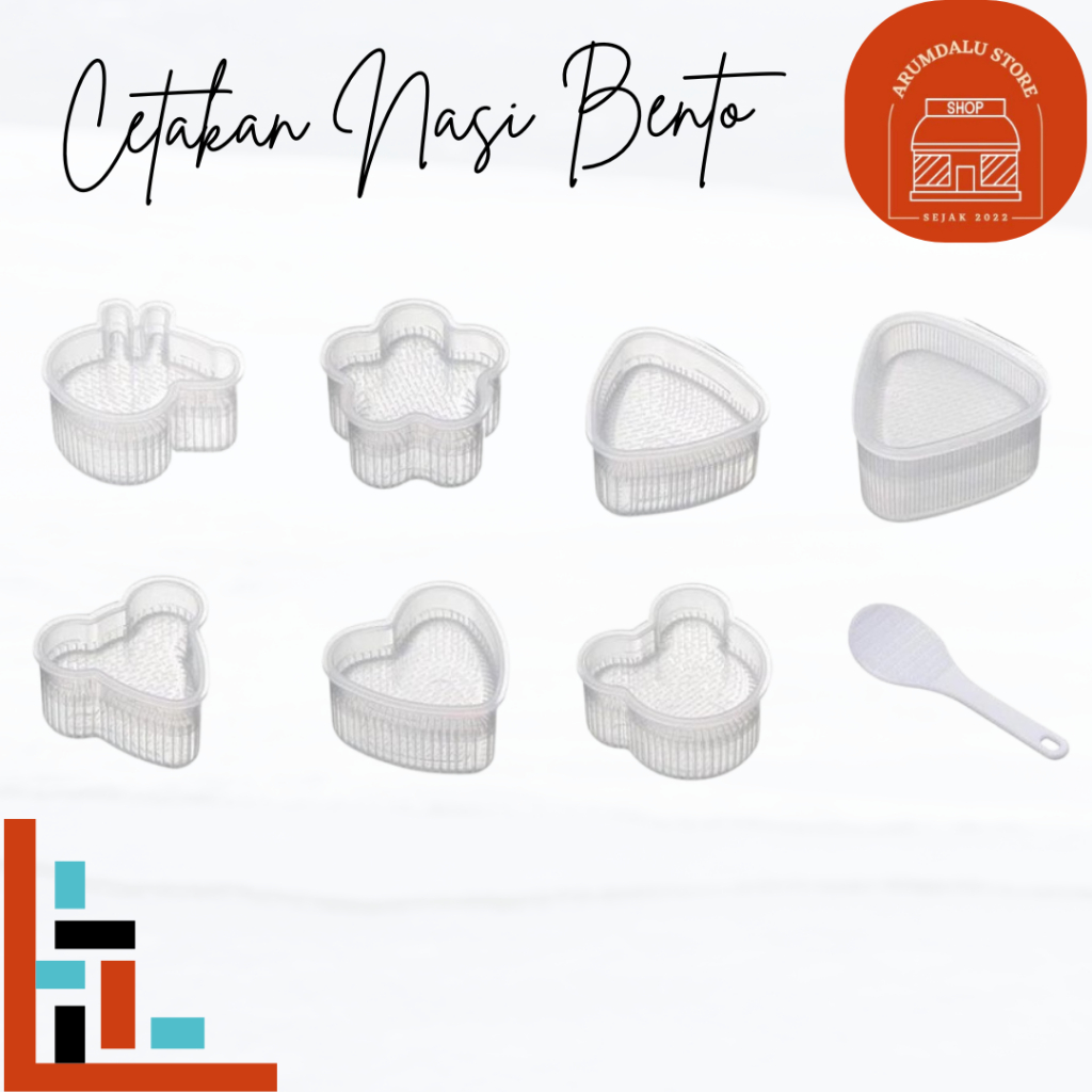 

CETAKAN SUSHI NASI BENTO PUTIH TRANSPARAN SET 8PCS