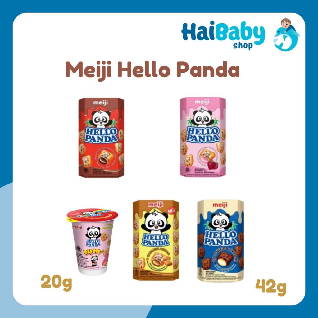 

Hello Panda Biscuit Meiji Vanila Strawberry Cholate 42 Gr / Hello Panda Dip Dip Biskuit Strawberry 20 Gr