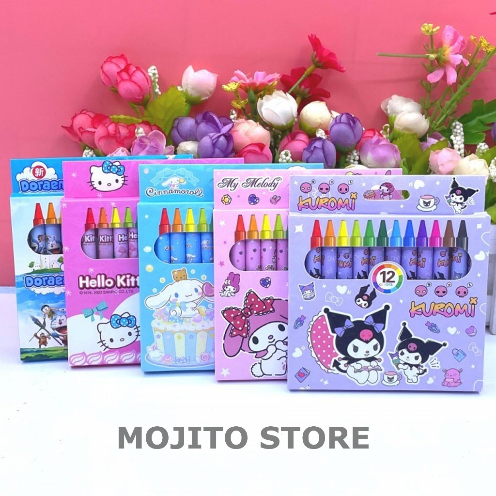 

CRAYON SANRIO ISI 12 WARNA YOYO KRAYON OIL PASTEL COLORED KUROMI MELODY CINAMOROLL PENSIL PENCIL