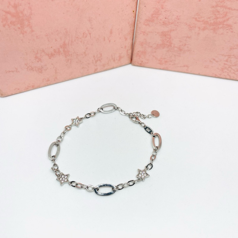 Gelang emas PUTIH asli kadar 300 model bintang