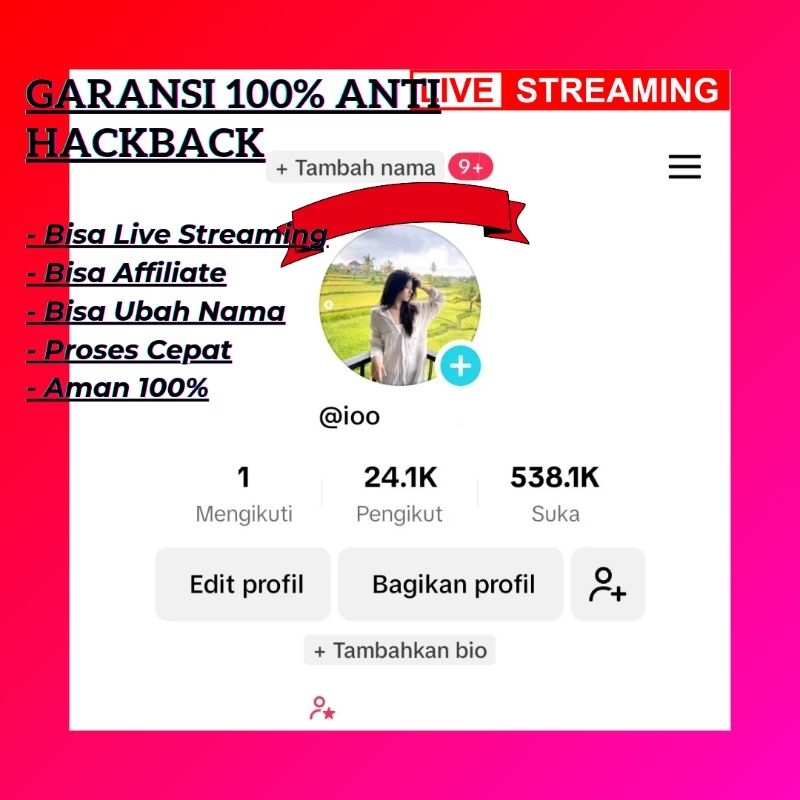 AKUN TIKTOK FYP FOLLOWERS REAL INDONESIA | BISA LIVE STREAMING