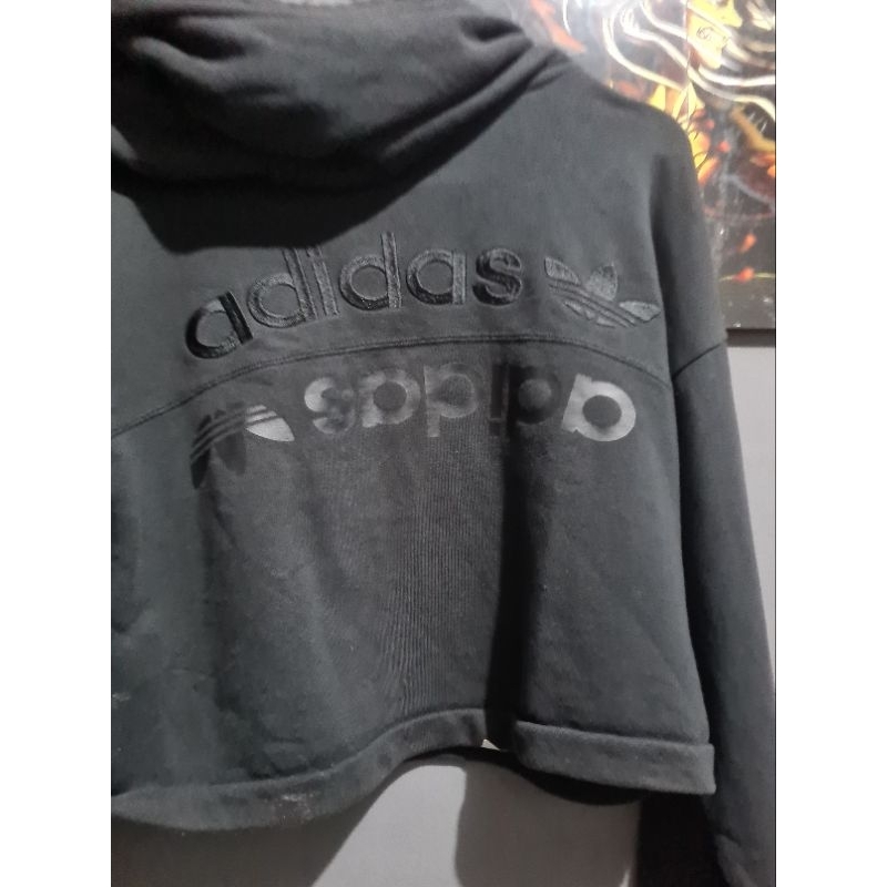 hoodie adidas crop second, hoodie adidas crop preloved