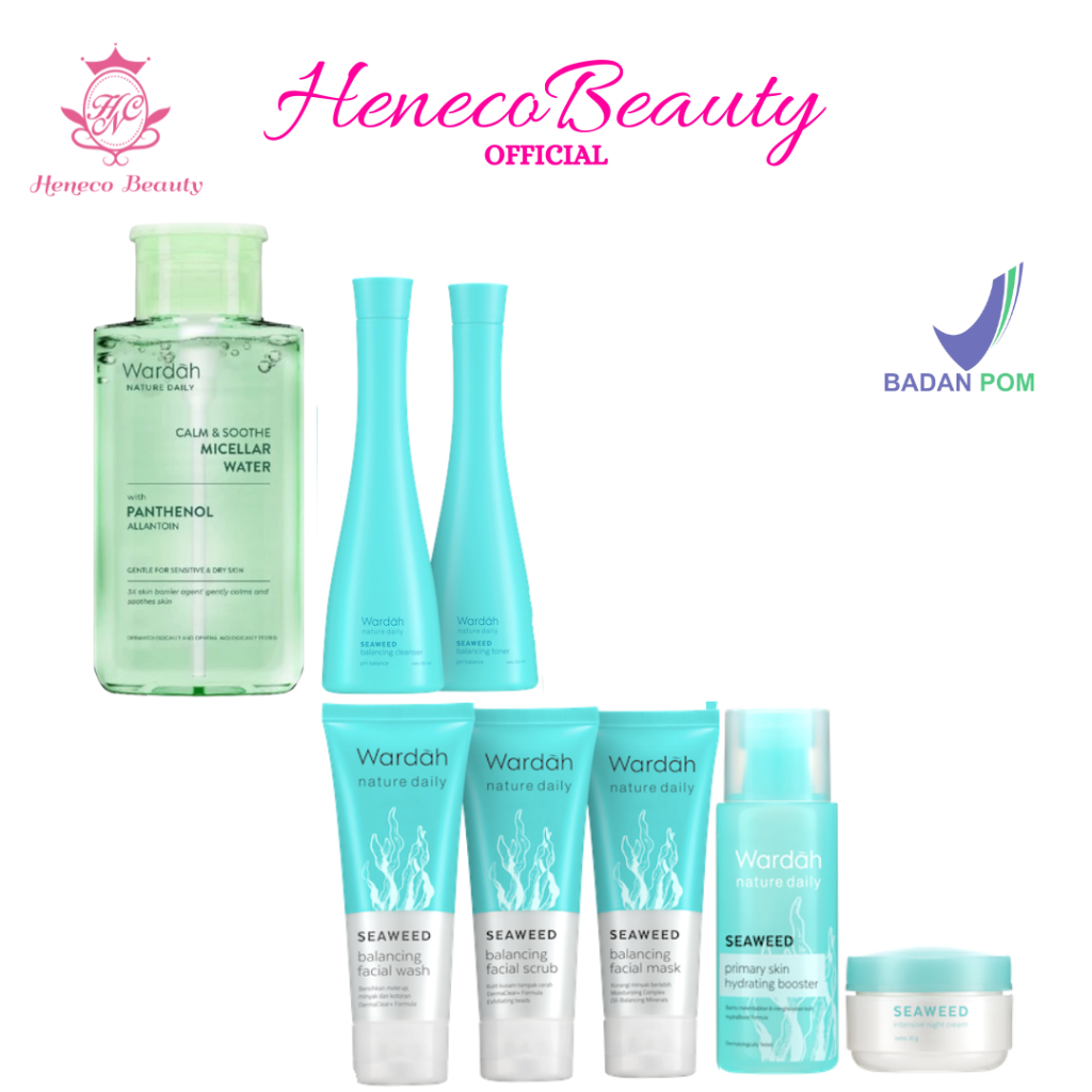 WARDAH Nature Daily SEAWEED SERIES Cleansing Micellar Water | Balancing Cleanser | Toner | Facial Wa