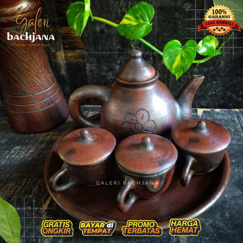 TEKO SET GERABAH / TEKO SET TANAH LIAT / TEA SET / POCI GERABAH / POCI SET TANAH LIAT / TEA SET KERA