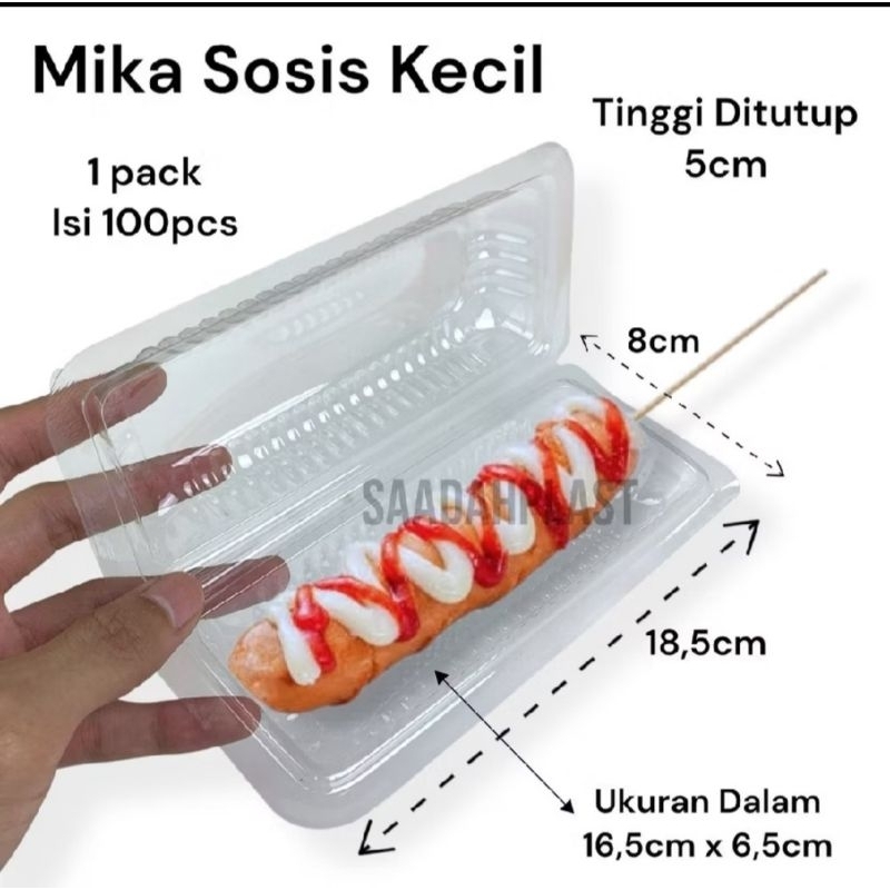 Box mika sosis besar plastik tebal tidak mudah robek / Mika Hotdog / Tray Kotak sosis panjang