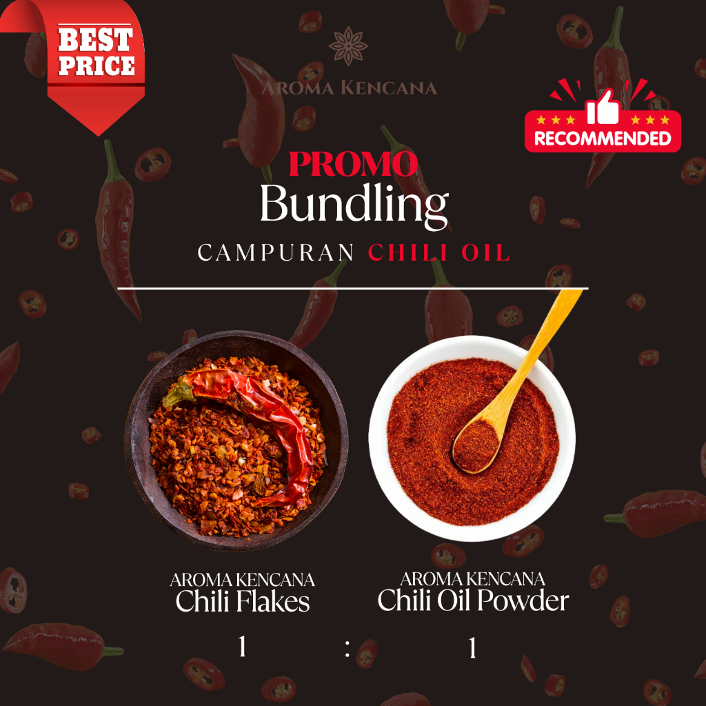 

Bundling untuk Chili Oil Chili Flakes dan Chili Oil Powder Bundling 1:1 l Spesial Untuk Pembuatan Chili Oil