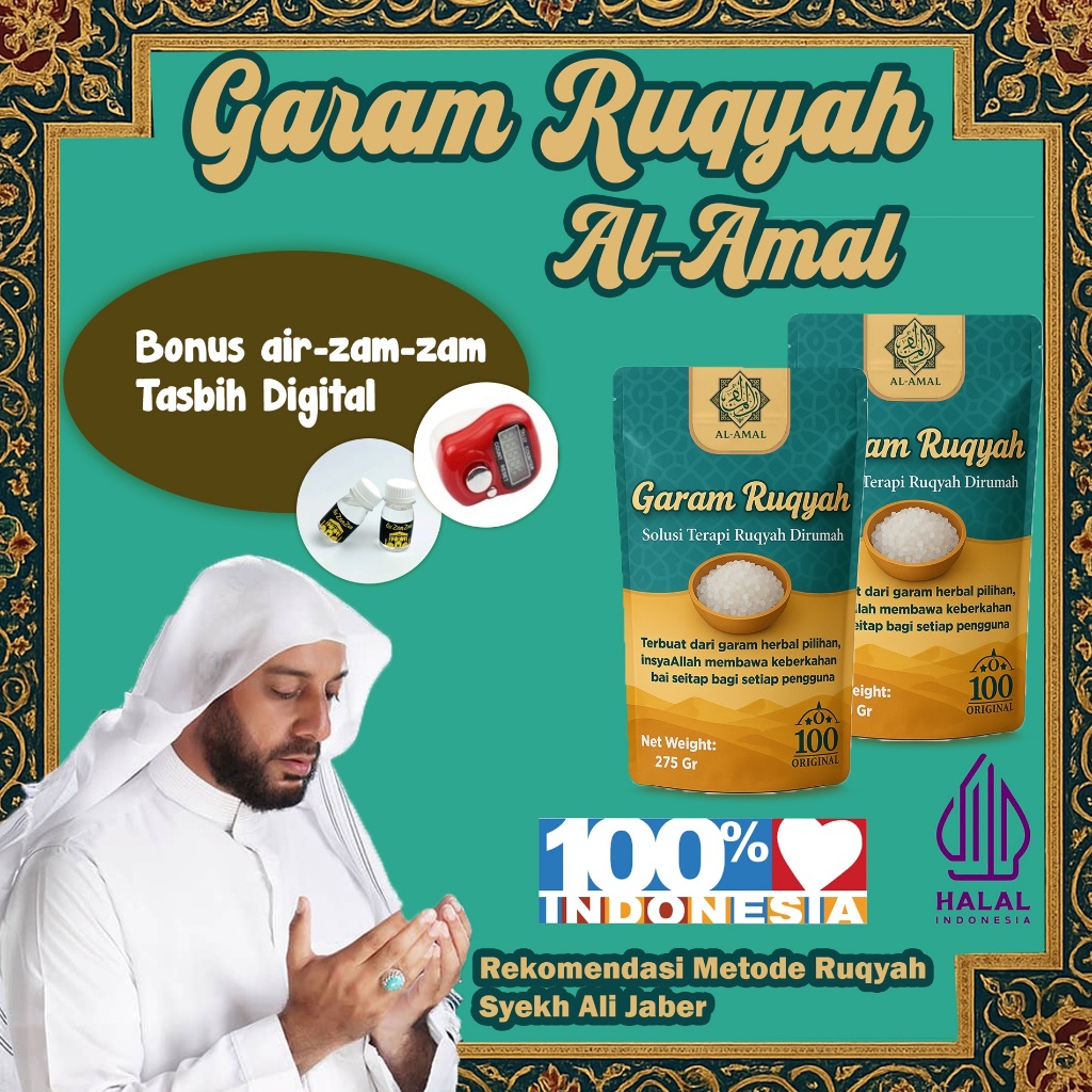

Garam Ruqyah Al-Amal 275g hilang aura negatif & ain, bonus Tasbih Digital & Air Zamzam asli gratis!