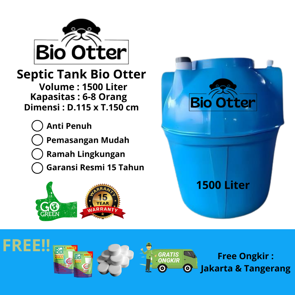 Septictank Bio otter 1500 Liter