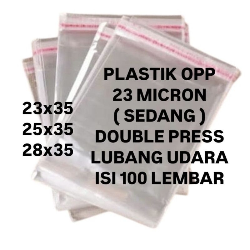 100 LEMBAR / PLASTIK OPP SEAL 23 MICRON / PLASTIK OPP LEM PACKING BAJU ANAK PAKAIAN DEWASA GARMEN / 