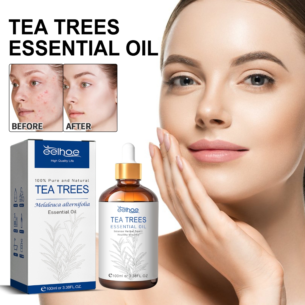 EELHOE Minyak Tea Tree Oil 100ml*1pcs - Skincare Wajah & Perawatan Tubuh, Pelembab Alami untuk Rambu