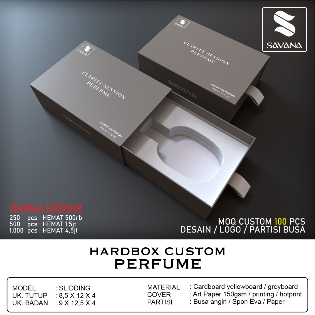 

Hardbox Parfum Slidding - Custombox Parfum - Kemasan Parfum - Packaging Parfum - Premium Box 8,5x12x4